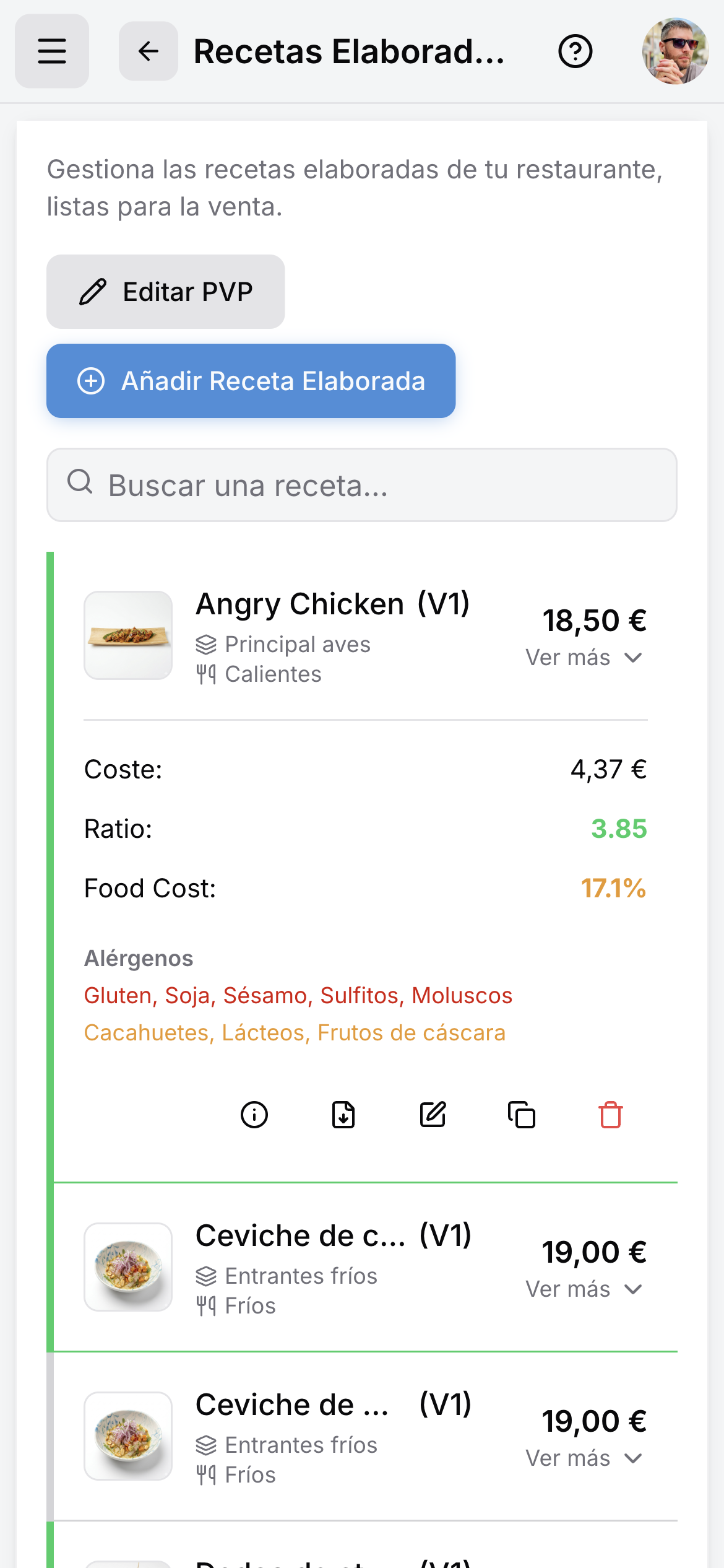 ChefExpenses en el móvil