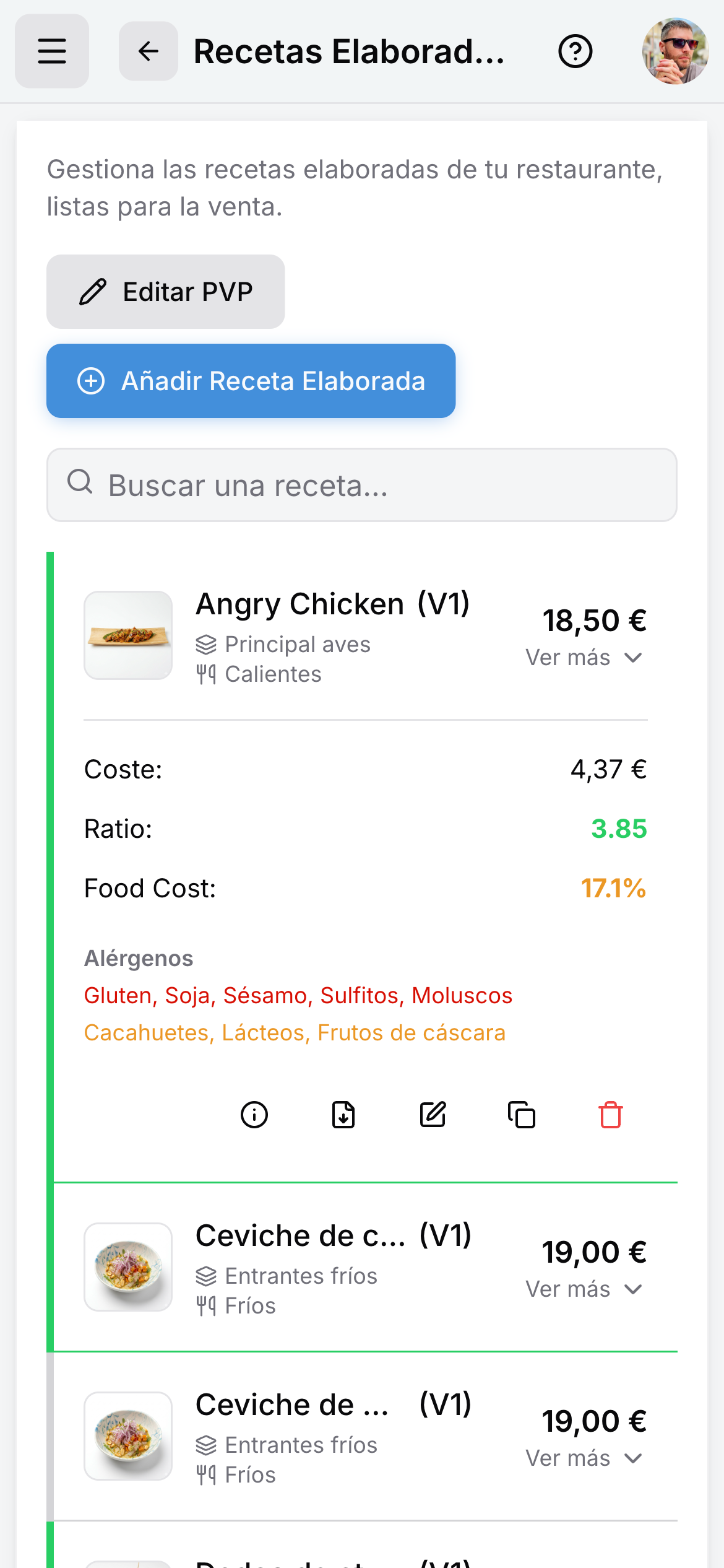 ChefExpenses en el móvil